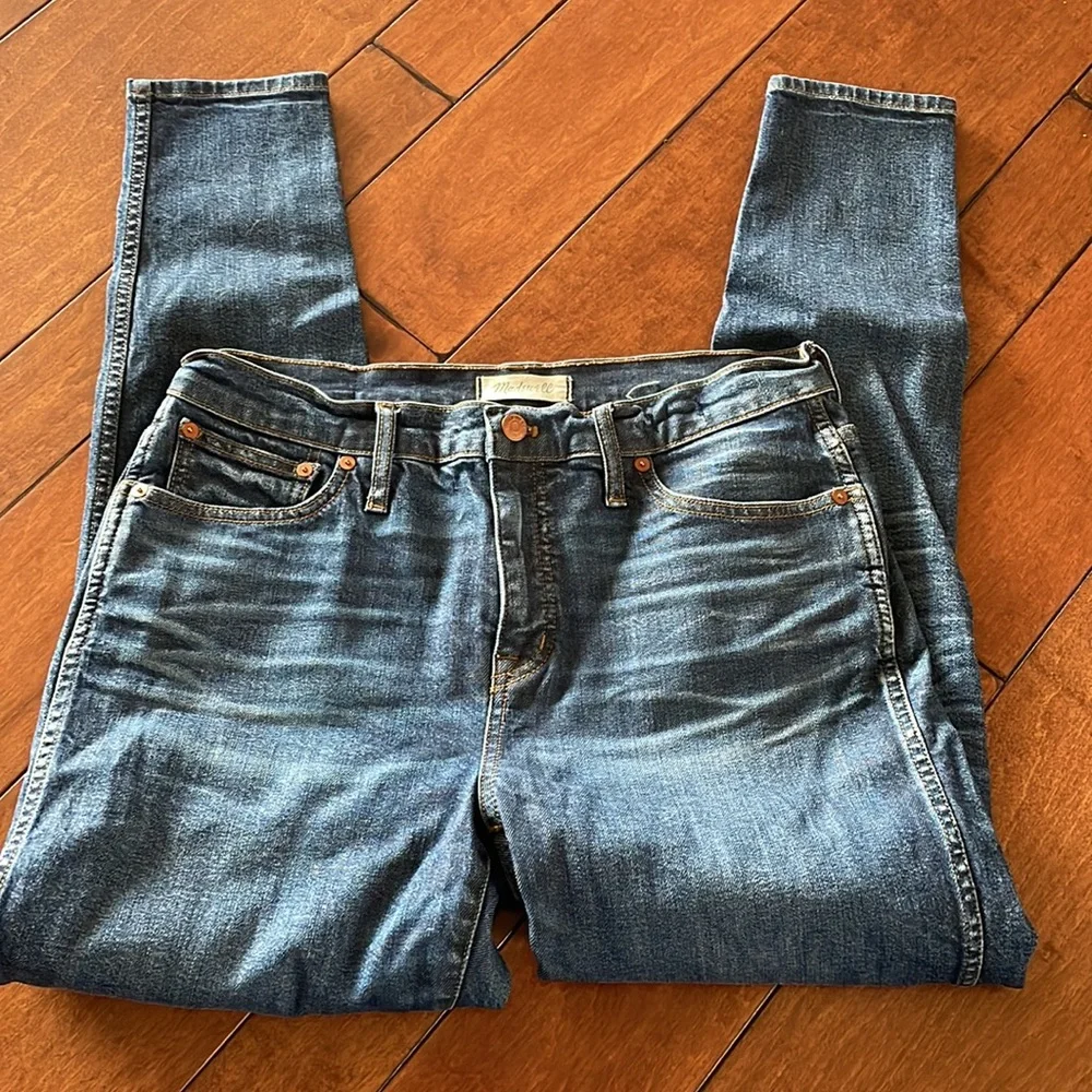 Madewell 9” High Rise Skinny Jeans Dark Wash - Picture 2 of 6